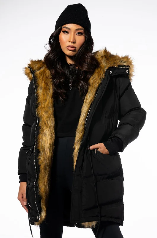 THE ULTIMATE LONG WINTER PUFFER WITH FAUX FUR