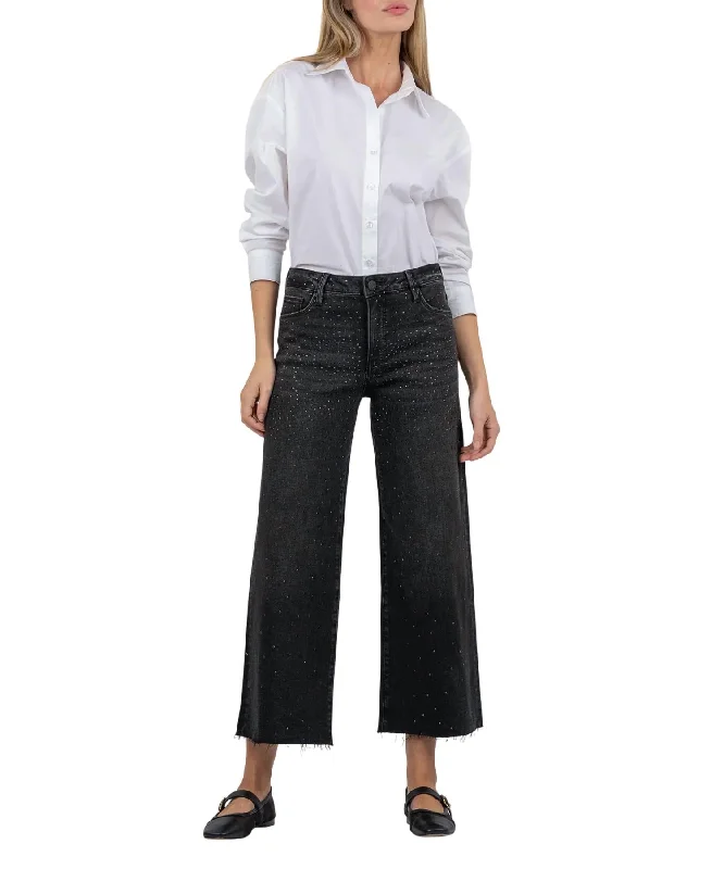 High-waisted tight trousers for women with belt loops for added style -Meg Hi Rise Fab Ab Wide Leg Jean In Illuminate