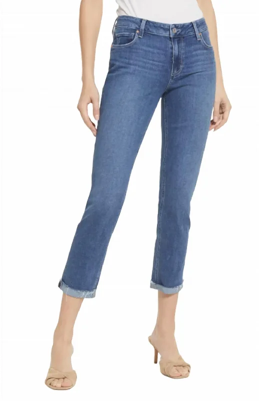 Stretch tight trousers for women with deep waistband for extra comfort and fit -Brigitte Raw Hem Cuff Jeans In Antwerp