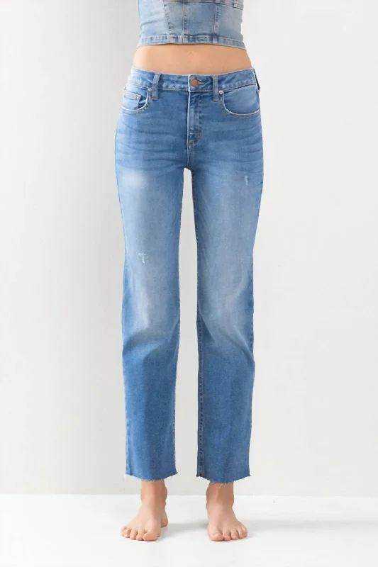 High-waisted tight trousers for women with belt loops for added style -Jenna Cropped Raw Hem Jeans In Light Wash