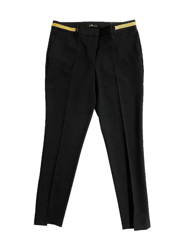 Tight trousers for women with elastic waistband for comfortable all-day wear -Women's Stretch Waist Work Modern Fit Trousers In Black