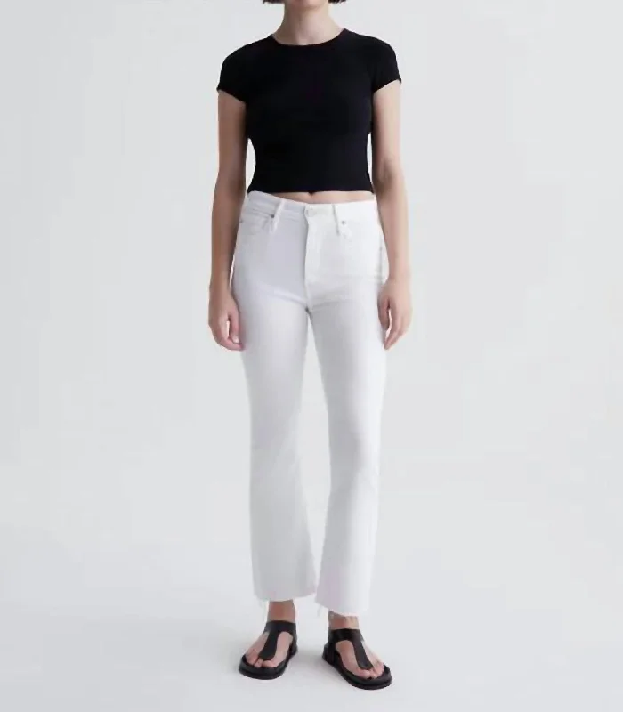 Classic tight trousers for men with slim fit and professional appearance -Farrah Boot Crop In Modern White