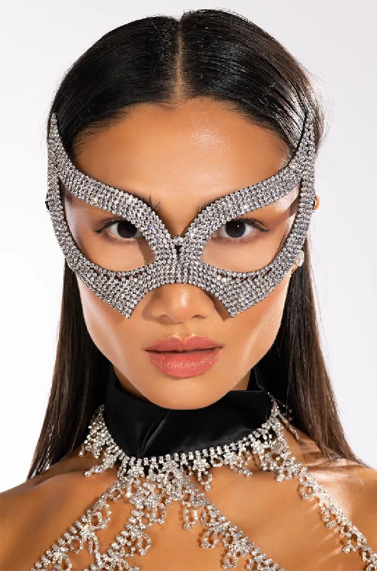 CELIA BLACK RHINESTONE MASK