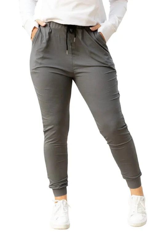 Slim-fit tight trousers for men with comfortable stretch material for daily wear -Cindy Joggers In Charcoal