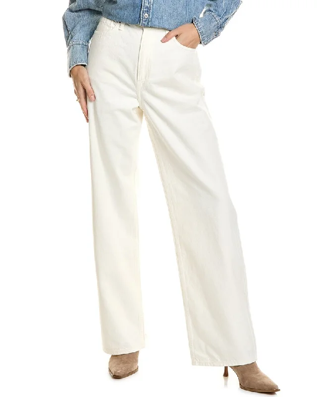 Tapered tight trousers for men with ankle-length finish for contemporary fashion -rag & bone Logan Mid-Rise White Wide Leg Jean