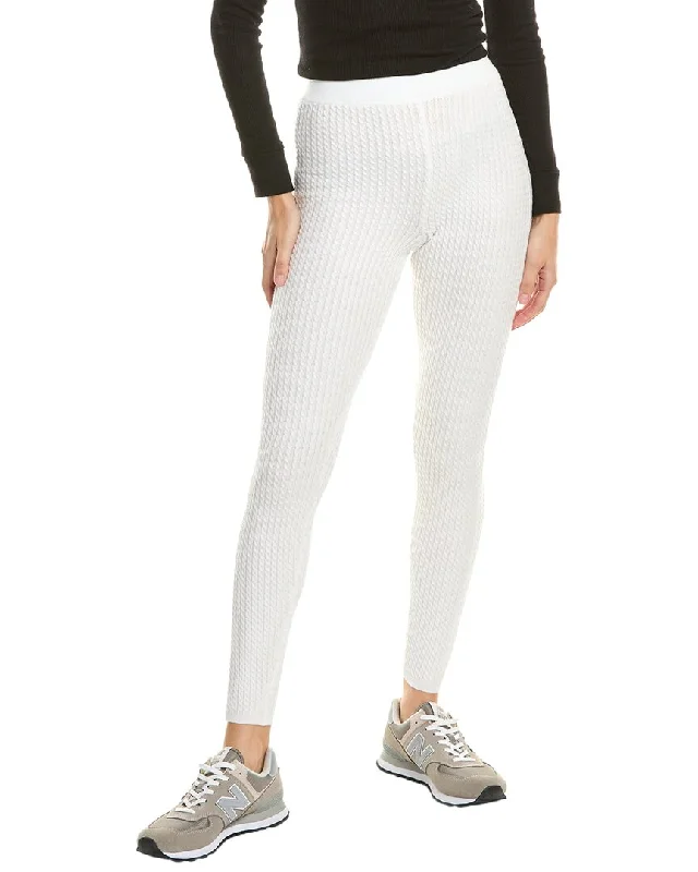 Tight trousers for women with leather accents and modern, bold design -WeWoreWhat Cable Knit Legging