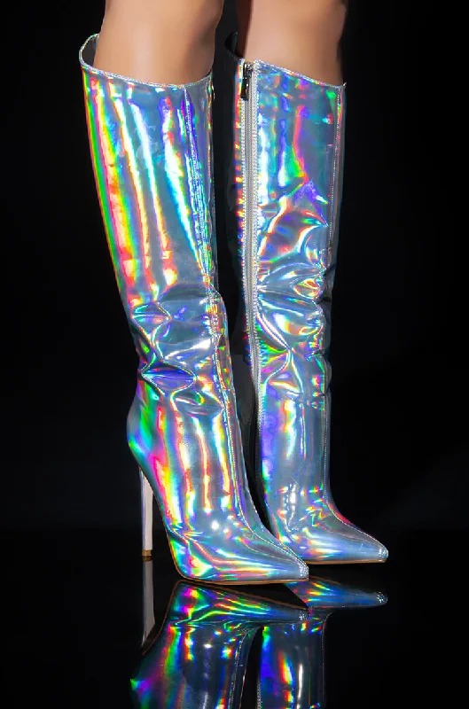 AZALEA WANG NOVA SEXY STILETTO BOOT IN SILVER