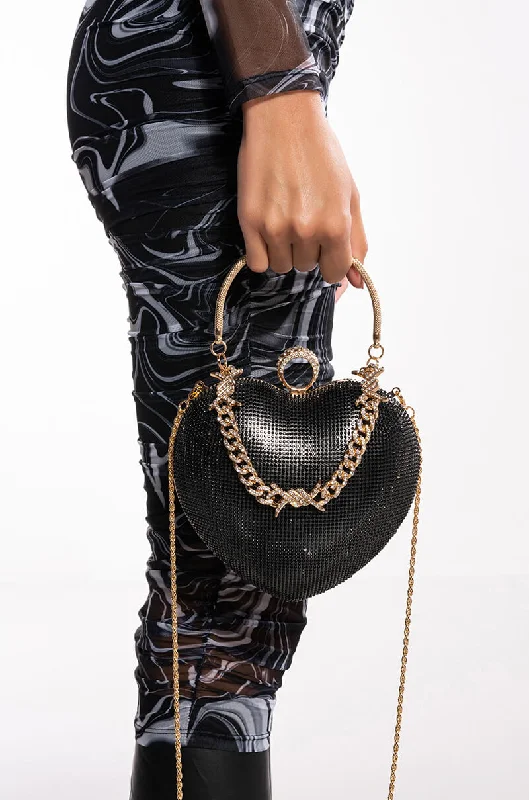 BLACK PROTECTED HEART PURSE