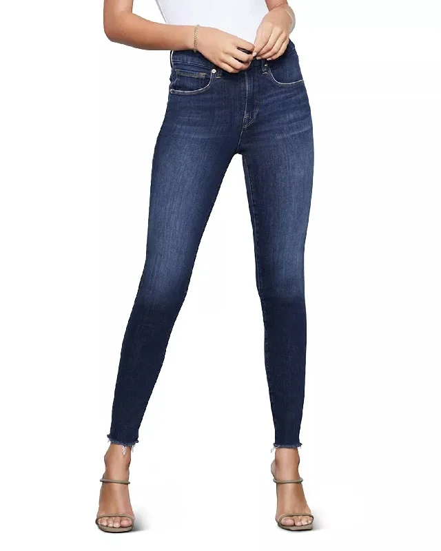 Casual tight trousers for men with slim cut and cotton fabric for comfort -Women's Legs Raw Edge Jean In Blue