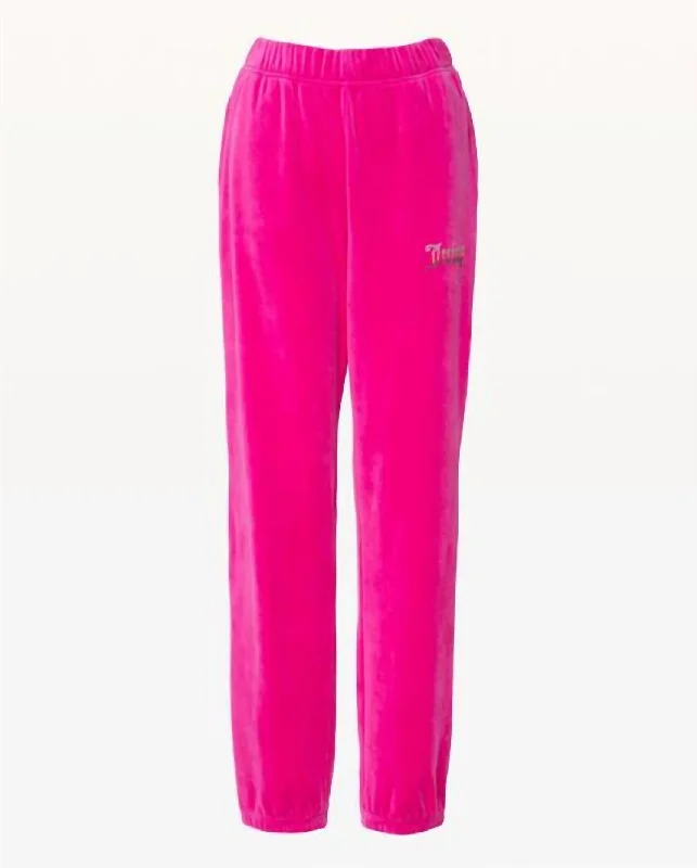 Sporty tight trousers for men with breathable material and performance-enhancing design -Ombre Stud Joggers Track Pants In Raspberry Pink