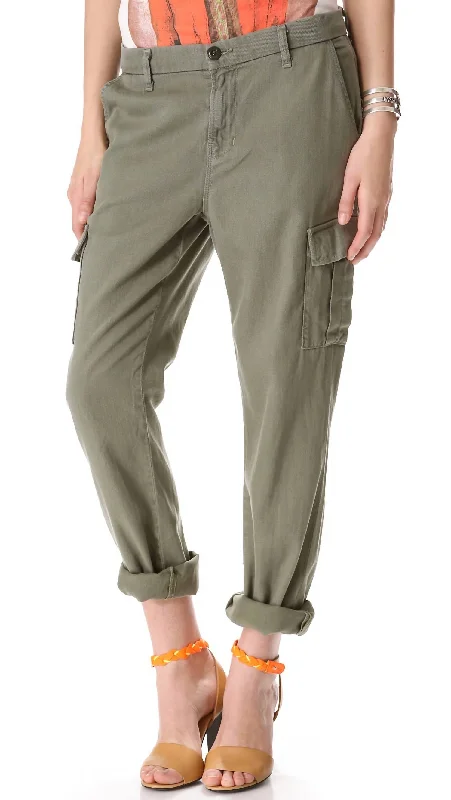 Stylish tight trousers for women with high-waisted fit for flattering look -Croft Easy Cargo Pant In Olive Green