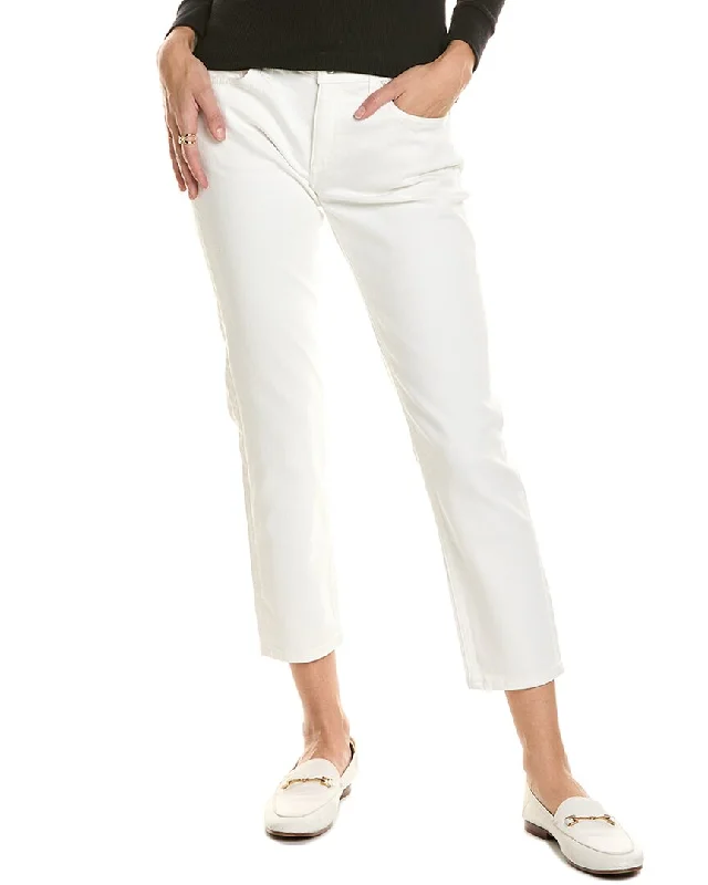 Tight trousers for women with pockets and slim silhouette for practical fashion -rag & bone Dre Low-Rise White Slim Boyfriend Jean