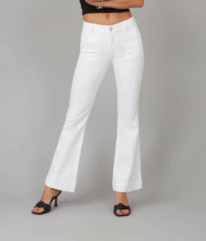 Statement tight trousers for women with bold color options for fashion-forward looks -Alice High Rise Flare Jeans In White