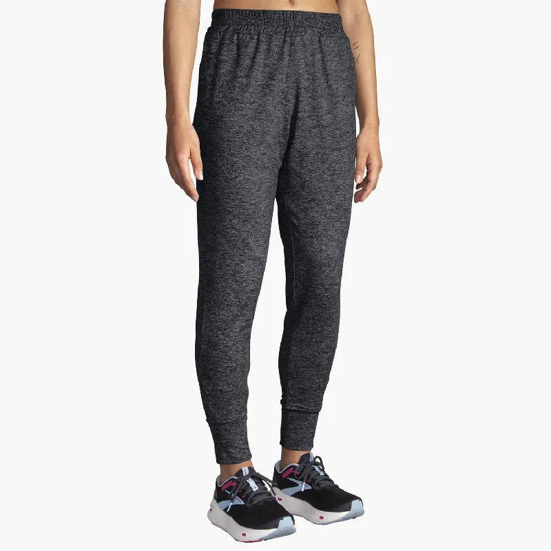 Tailored stretch tight trousers for women with comfortable waistband and flattering design -Luxe Jogger In Heather Black