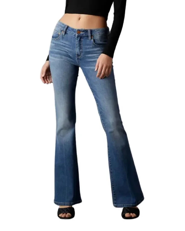 Stretch denim tight trousers for women with flexibility and stylish design -Maya Mid Rise Denim Jeans In Seville