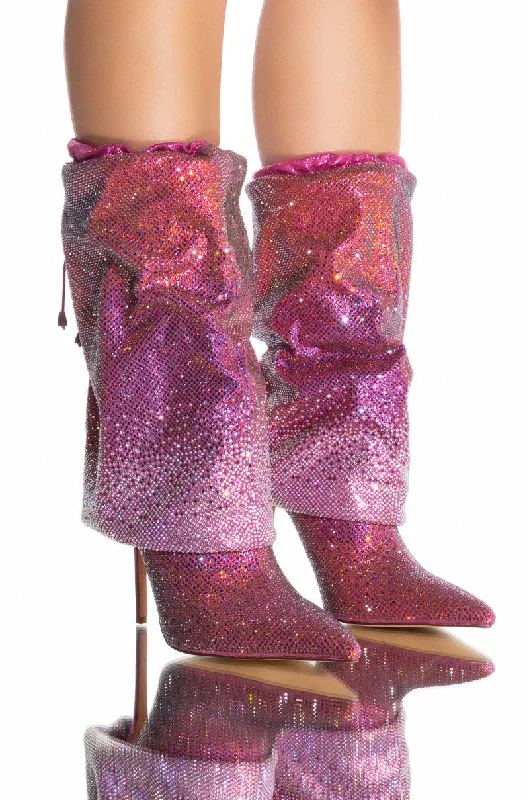 AZALEA WANG WISHFUL BLING STILETTO BOOTIE IN PINK