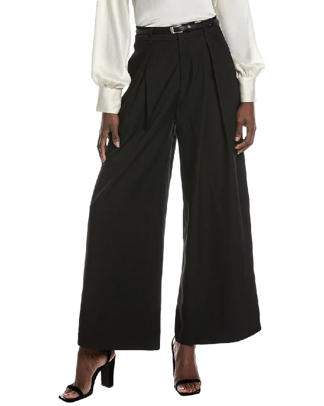 Fashion-forward tight trousers for women with metallic sheen and edgy design -Gracia Pleated Pant