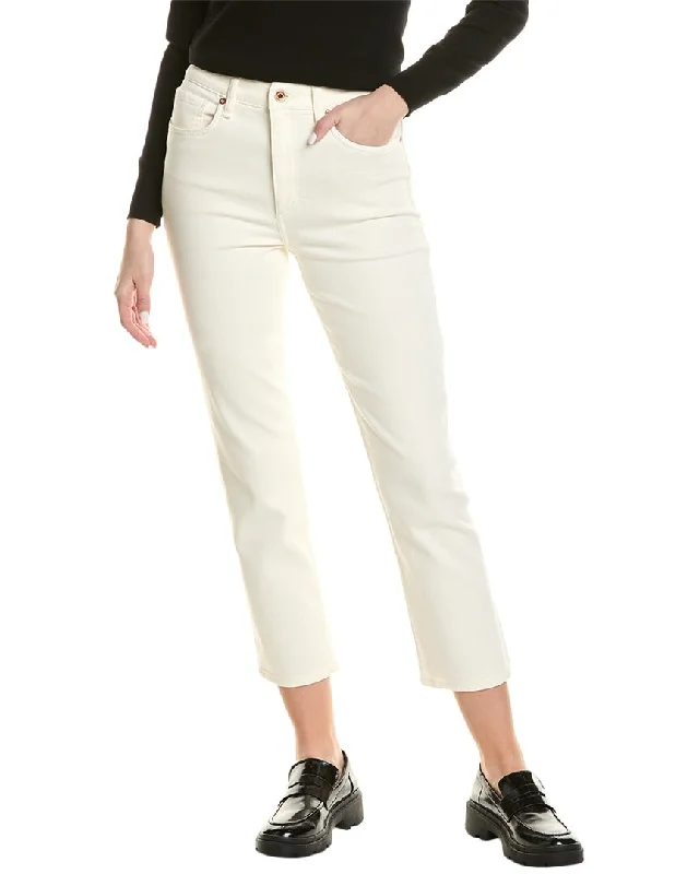 Cozy tight trousers for women with fleece-lined fabric for warmth during cold weather -rag & bone Wren Ecru Slim Jean