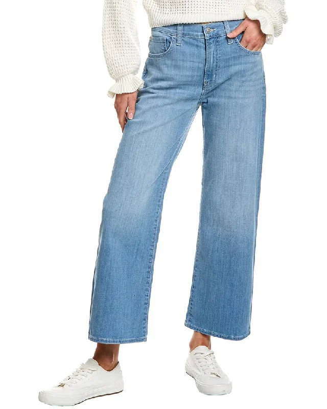 High-waisted tight trousers for women with pleated front and polished design -HUDSON Jeans Rosalie High-Rise Luna Wide Leg Ankle Jean