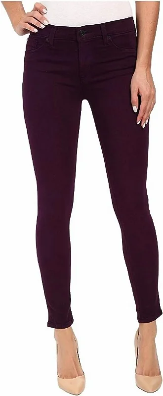 Statement tight trousers for women with bold color options for fashion-forward looks -Nico Midrise Super Skinny In Rhubarb