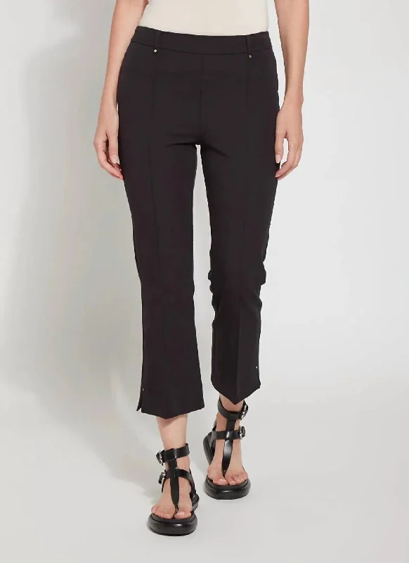 Business casual tight trousers for men with sleek design and refined finish -Cropped Amanda Bootcut Pants In Black