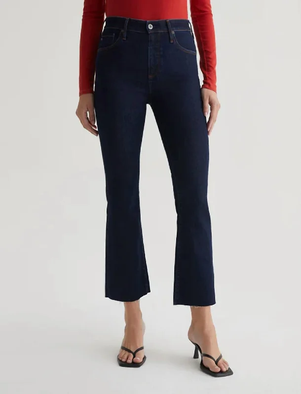 Form-fitting tight trousers for women with slimming effect and flattering cut -Farrah Boot Crop In Modern Indigo