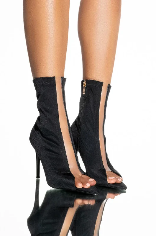 AZALEA WANG WORK FOR IT STILETTO BOOTIE IN BLACK