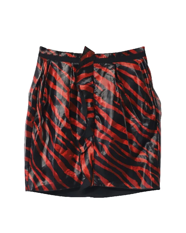 Mini Dresses for Sporting Events -Animal Print Mini Skirt in Red Polyester by Isabel Marant