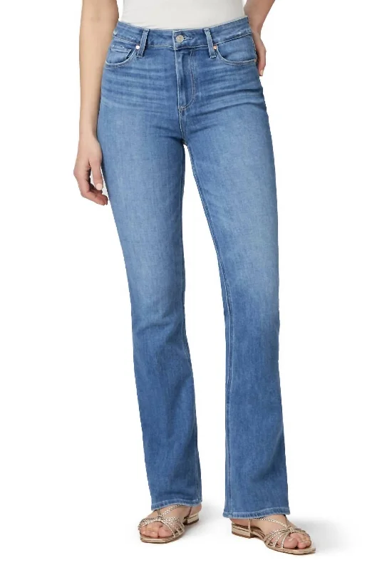 Elegant tight trousers for women with high-quality wool fabric for refined look -High Rise Laurel Canyon 32In Jean In Bellflower Distressed