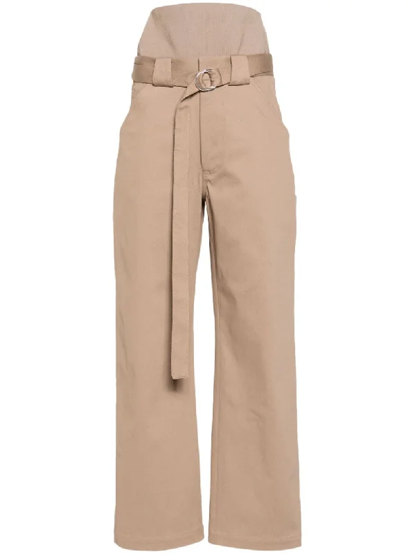 Tight trousers for women with faux leather material for sleek and modern look -Alaia Women's Trousers