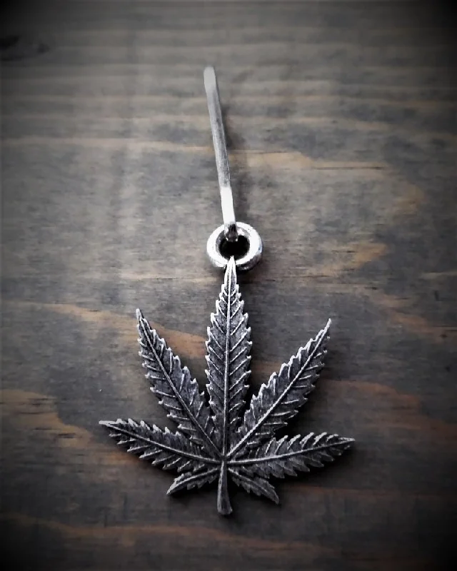 Necklaces and pendants with personalized charms for a custom piece of jewelry-BZP-30 Bud Leaf Zipper Pull