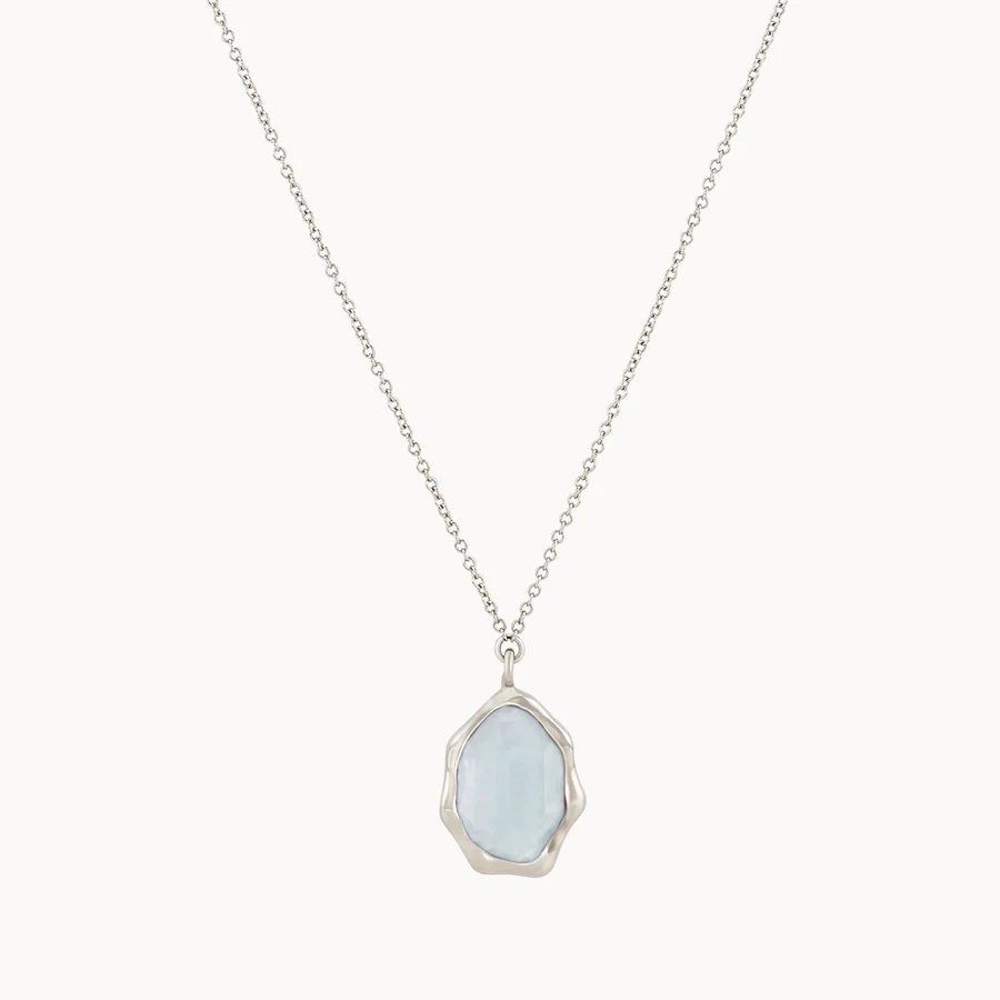 Best necklaces and pendants with seashell designs for a tropical, beachy vibe-Blue Chalcedony Mood Necklace (Silver)