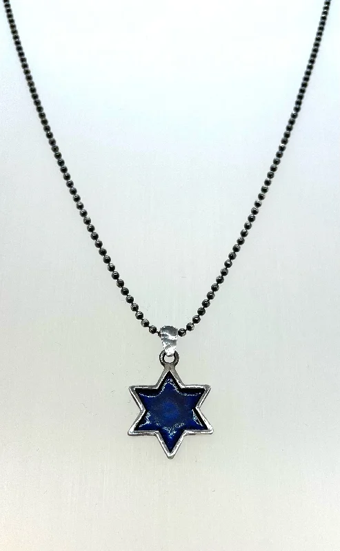 Stunning necklaces and pendants with sapphire gemstones for a luxurious blue hue-Blue Star of David Necklace