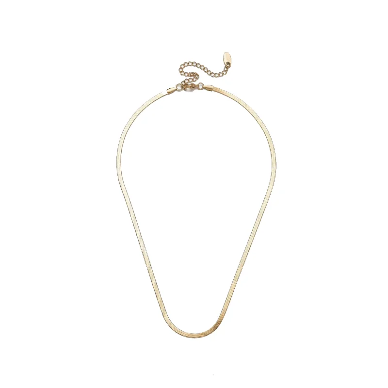 Beautiful necklaces and pendants with layered chains for a fashionable, chic look-Brenda Grands Gold Dainty Snake Necklace