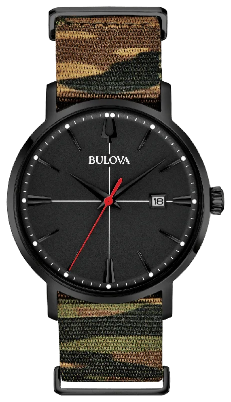 Necklaces and pendants with engraved messages for a deeply personal, sentimental gift-BULOVA Aerojet BlkDL 98B336