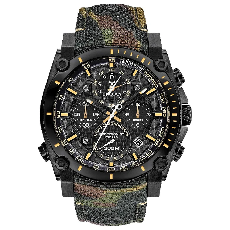 Necklaces and pendants with celestial starburst designs for a radiant look-BULOVA PRECISIONIST CHRONOGRAPH 98B332