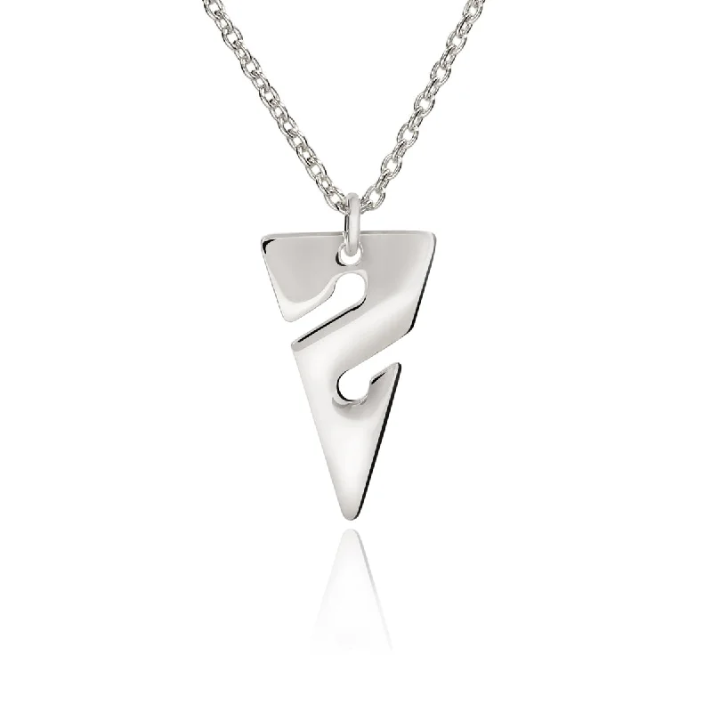 Necklaces and pendants with sun and moon motifs for a celestial-inspired design-Cave Diver Line Arrow Necklace Sterling Silver with Sterling Chain, Gifts for Scuba Divers