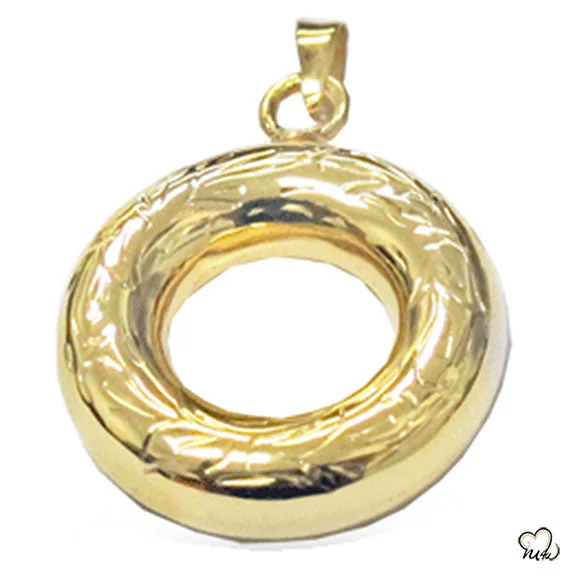 Personalized necklaces and pendants with name engravings for a custom touch-Circle of Love Cremation Jewelry - Gold Plated