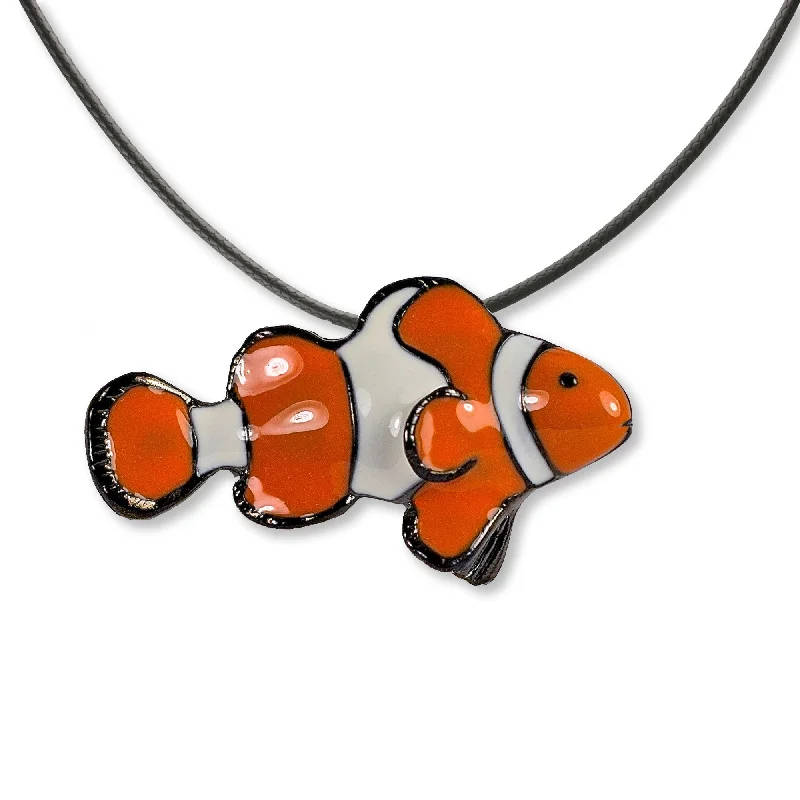 Elegant necklaces and pendants with infinity symbols for timeless designs-Clown Fish Necklace for Women and Teens- Tropical Necklaces for Women, Clown Fish Pendant Clown Fish Charm, Themed Necklaces for Women and Teens