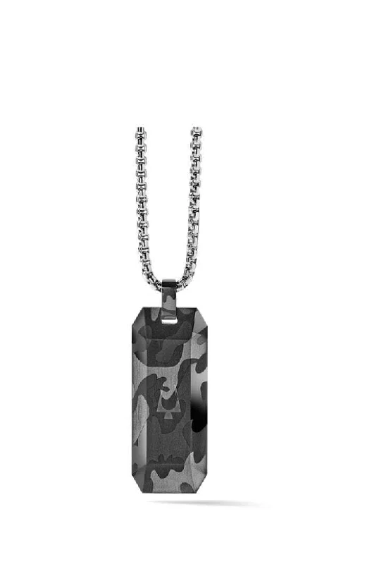 Beautiful necklaces and pendants with diamond-encrusted designs for maximum sparkle-BULOVA - PRECISIONIST CAMOUFLAGE DESIGN DOG TAG WITH CHAIN J98N001