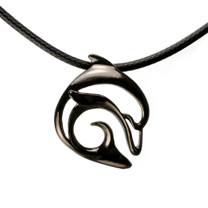 Best necklaces and pendants with heart-shaped lockets for a sentimental keepsake-Dolphin Necklace for Men and Women- Hematite Dolphin Pendant for Men, Dolphin Charm Hematite, Dolphin Jewelry for Women, Jet Black  Jewelry