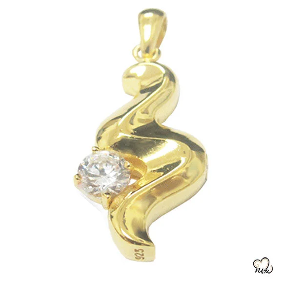 Beautiful necklaces and pendants with natural stones for an earthy, organic vibe-Elegant Spiral Cremation Jewelry - Gold Plated