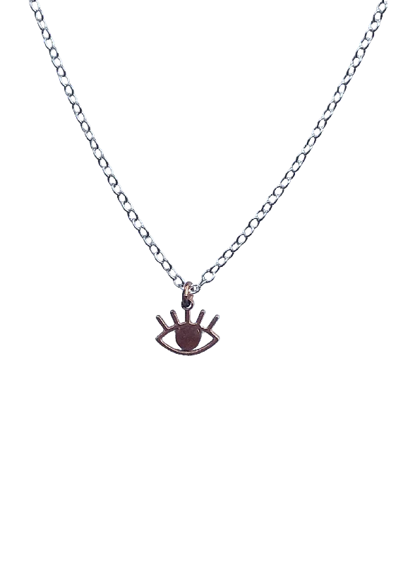 Beautiful necklaces and pendants with butterfly motifs for a whimsical style-Eye Charm Necklace - Silver/Rose Vermeil