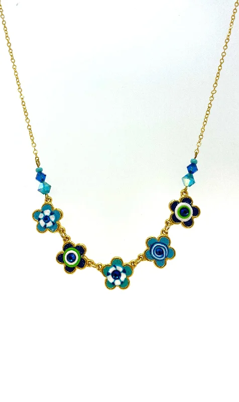 Necklaces and pendants with lock and key designs for a symbolic gesture-Eretz Necklace - Floral