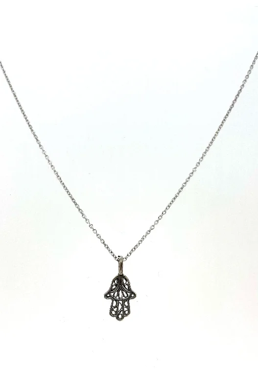 Stunning necklaces and pendants with chakra stones for healing and balance-Bareket Hamsa Necklace