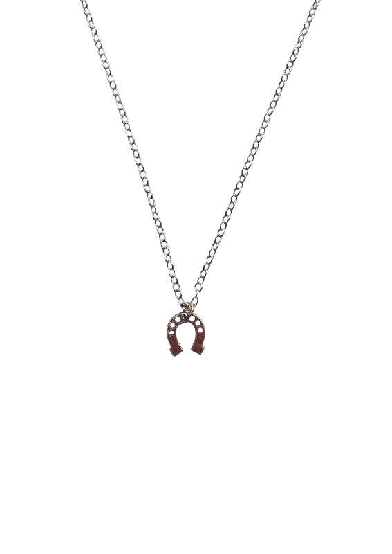 Best necklaces and pendants with emerald gemstones for a rich, sophisticated design-Horseshoe Charm Necklace - Silver/Rose Vermeil