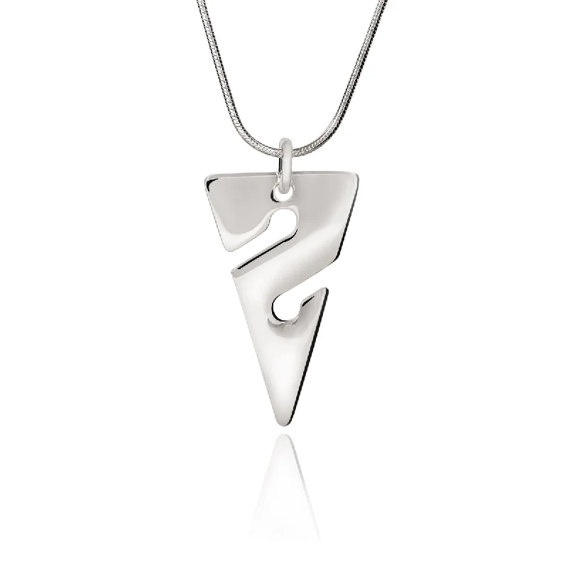 Best necklaces and pendants with sterling silver for an affordable yet stylish choice-Line Arrow Sterling Silver Necklace- Ocean Theme Sea Life Sterling Silver Pendant, Cave Diving Pendant, Cave Diving Gifts