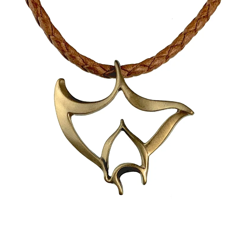 Unique necklaces and pendants with artistic shapes for a creative, one-of-a-kind design-Manta Ray Necklace for Women and Men- Bronze Stingray Necklace for Women, Bronze Stingray Pendant, Stingray Jewelry, Manta Ray Pendant, Scuba Jewelry