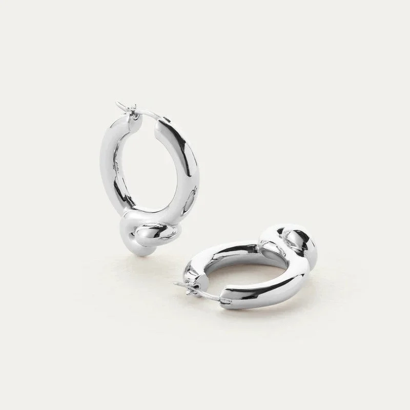 Elegant necklaces and pendants with onyx stones for a sleek, polished look-Maeve Hoops (Silver)