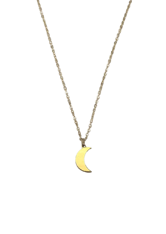 Necklaces and pendants with feather designs for a boho-chic, carefree vibe-Moon Charm Necklace